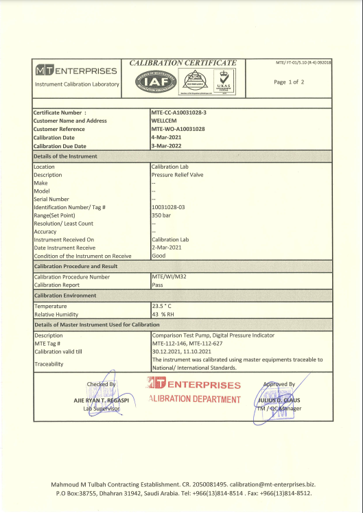 Click to view Certificates